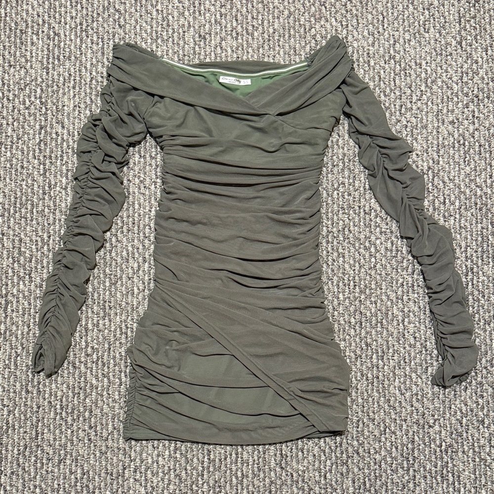 One and only collective olive mesh dress